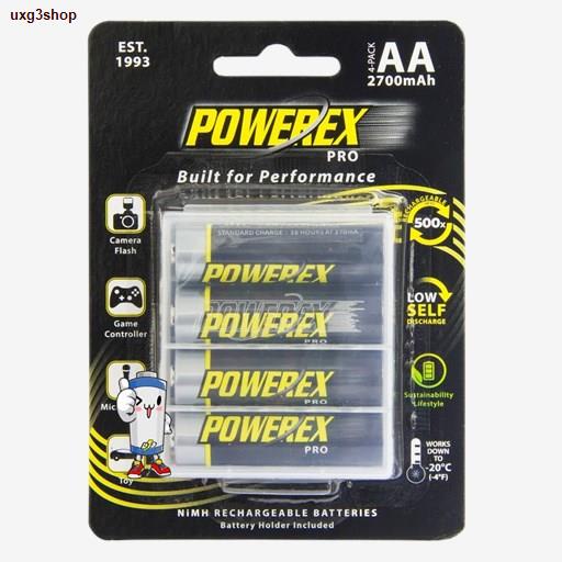 พร้อมส่งในไทย◕﹍✘ถ่านชาร์จ Powerex Pro AA 2700 mAh 4 PK