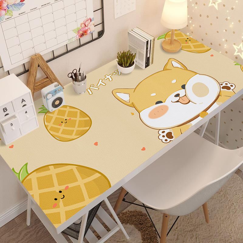 แผ่นรองโต๊ะหนัง PVC กันน้ํา กันฝุ่น แบบหนา ลายน่ารัก สําหรับโต๊ะคอมพิวเตอร์ และนักเรียน