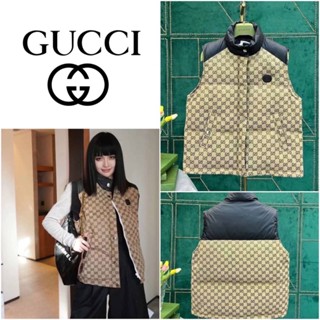 เสื้อแขนกุด GUCCI GG COTTON CANVAS PUFFER VEST