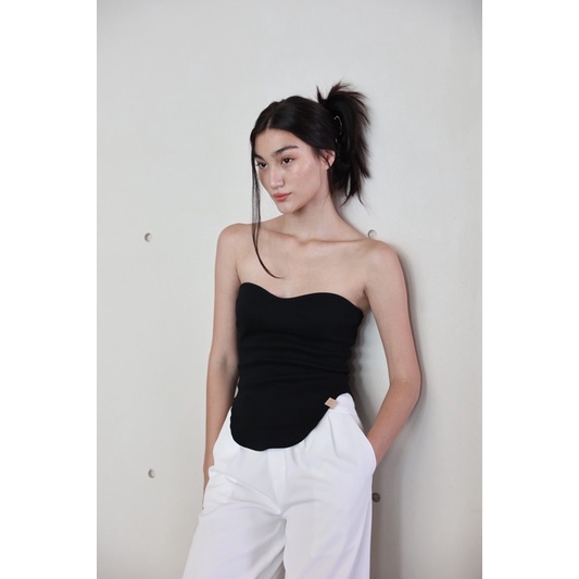 Leather tage top tube top เกาะอก
