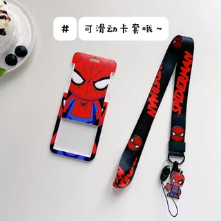 ใหม่ Marvel Superhero Multifunctional Halter ผู้ถือบัตร Long Rope ป้ายชื่อผู้ถือบัตร ID ผู้ถือบัตรที่สะดวก ประจำตัวประชาชน ธนาคาร รถบัส ควบคุมการเข้าถึง ถือนักเรียน ทำงาน