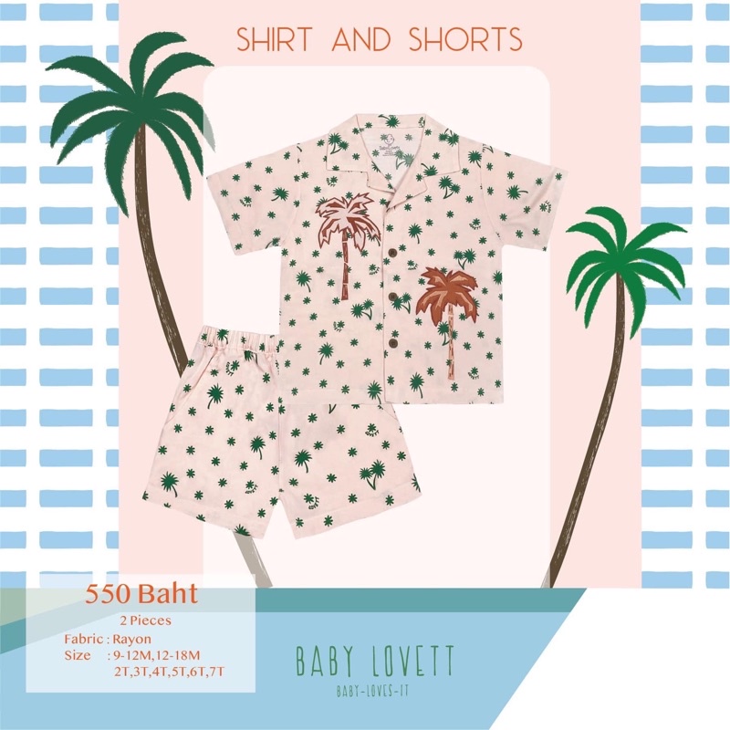 **ทักแชทก่อนนะคะ** Baby Lovett !! Shirt and Shorts 🌴Palm Sping Collection🌴