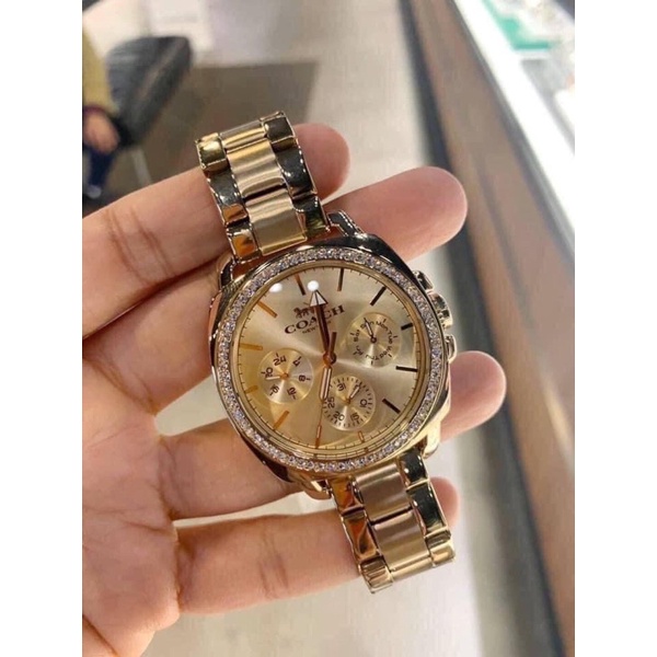 พร้อมส่ง แท้ 🇺🇸 100% New นาฬิกา Coach 14503130 Womens Gold Stainless Steel BOYFRIEND Chronograph Bracelet 14503130 #2