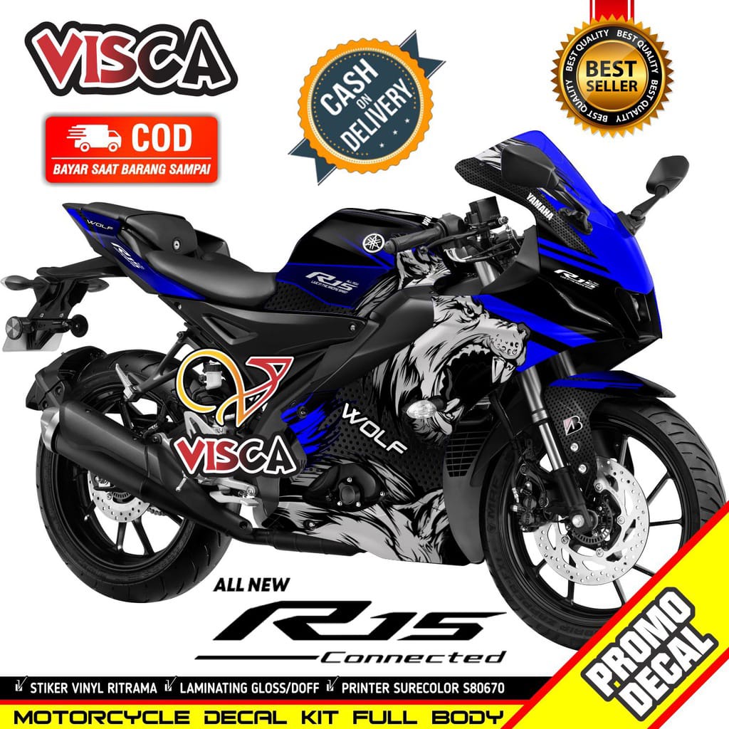 / ชําระเงินปลายทาง Decal R15 V4 Striping R15 V4 Yamaha R15 V4 Wolf Motorcycle Sticker
