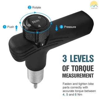 ประแจแรงบิดจักรยานปรับได้ 4/5/6Nm Torque T Wrench ชุดบำรุงรักษาจักรยานแบบพกพา