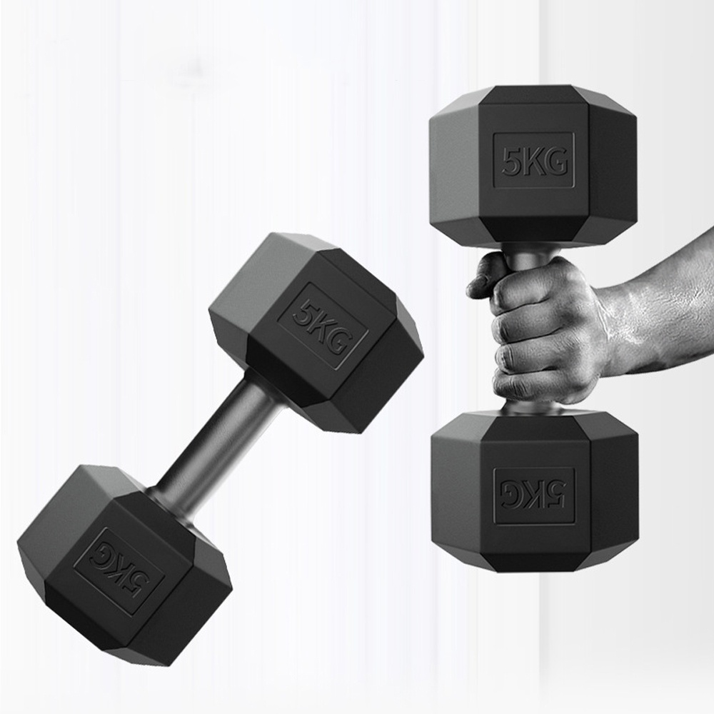 PVC Hex Dumbbell 10 kg ดัมเบลหกเหลี่ยม (1 คู่) ยกน้ำหนัก สร้างกล้ามเนื้อ