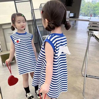เสื้อกั๊กกระโปรง แบบบาง ลายทาง สําหรับเด็กผู้หญิง 2022