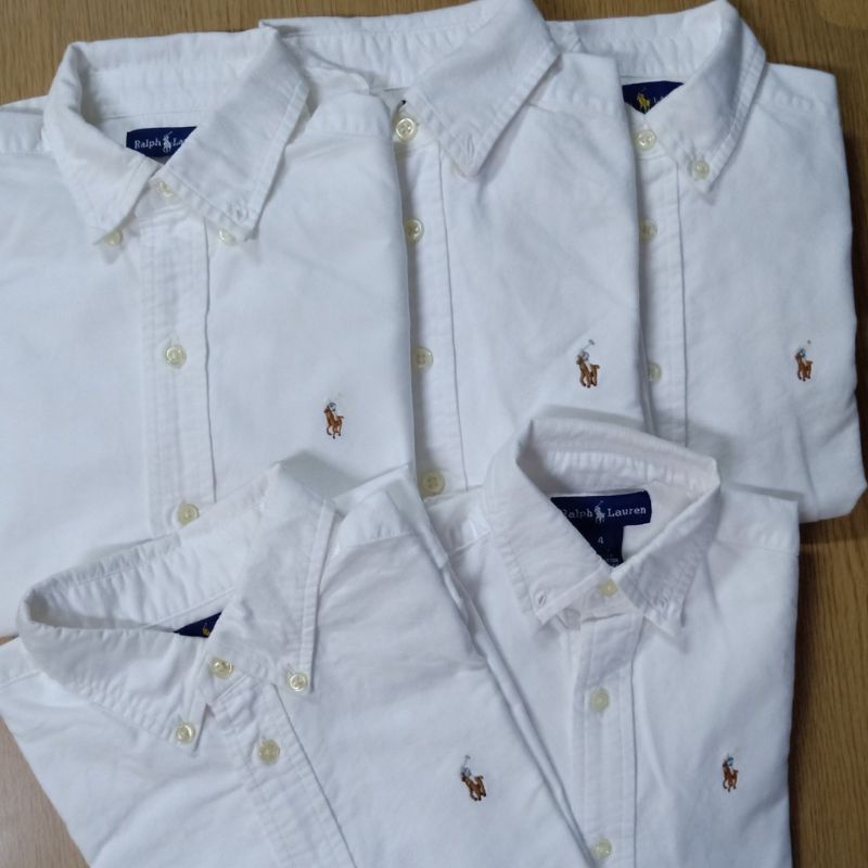 เสื้อเชิ้ตเด็ก สีขาว มือสอง ยี่ห้อ Ralph Lauren