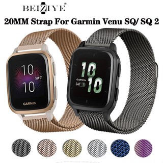 beiziye สายรัดสแตนเลสของ สำหรับ  20 มม . สําหรับ Garmin Venu SQ 2 / Venu Sq / Sq Music