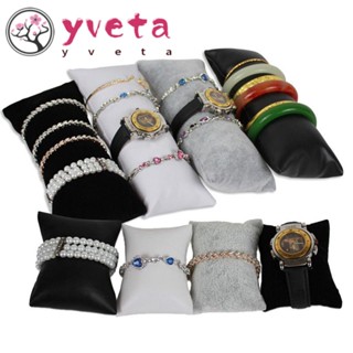 Yveta ปลอกหมอนกํามะหยี่ หนัง PU ประดับไข่มุก สําหรับโชว์เครื่องประดับ กําไลข้อเท้า สร้อยข้อมือ 5 ชิ้น