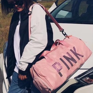 👜ส่งเลย กระเป๋าเดินทางแบบถือ กระเป๋าเดินทางใบใหญ่ กระเป๋าแฟชั่น กระเป๋าใส่เสื้อผ้า Pink กันน้ำ กันข่วน มีช่องใส่รองเท้า