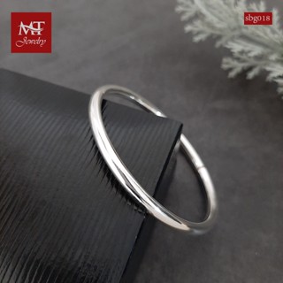 MT กำไลข้อมือเงินแท้ กำไลหลอด แบบเกลี้ยง หนา 4 มม.ข้อมือ 15, 16, 17, 18, 19 ซม. Solid 925 Sterling Silver Bangle (sbg018) MT Jewelry มณีธารา