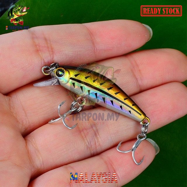 ( ) Sinking Minnow 4.5cm/3gm สําหรับนกยูงเบส, Sebarau Gewang senses savior rasbora action