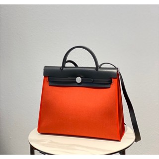 พรี​ ราคา10900 Hermes Herbag หนังวัว กระเป๋าถือ กระเป๋าสะพาย กระเป๋าสะพายไหล่