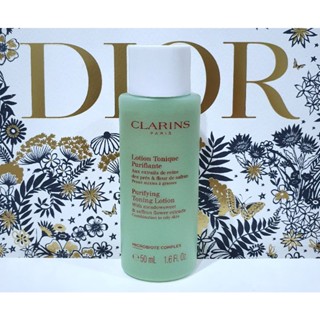 โทนเนอร์บำรุงผิวหน้า แท้💯%Clarins purifying toning lotion with meadowsweet 50ml. มีฉลากไทย