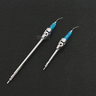 The metal water nozzle with Luer lock and 2 nozzle tips for dental hygienic.