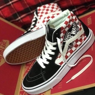 Vans SK8 Hi (size37-44) หมากรุกขาวแดง