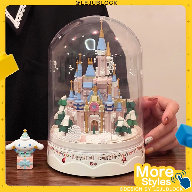【❄️ LEJUBLOCK 】กล่องดนตรีปราสาท หิมะจะตก บล็อกตัวต่อ ของเล่นเด็ก แช่แข็ง นาโนบล็อค ของเล่นตัวต่อ ของขวัญวันเกิด ของขวัญวันคริสต์มาส ดิสนีย์แลนด์ ของเล่นเด็กผู้หญิง ของขวัญให้แฟน ซานตาคลอส Hotel de Glace Frozen Disneyland nanoblock toy