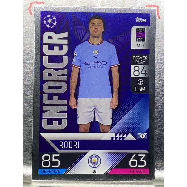 การ์ดนักฟุตบอล 2022/23 Rodri การ์ดสะสม Manchester city fc แมนเชสเตอร์ซิตี้ การ์ดนักเตะ แมนซิตี้