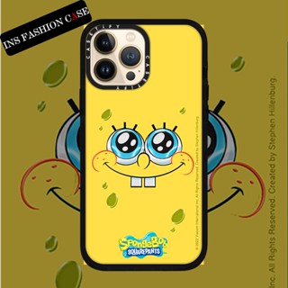 Casetify X Spongebob EMOJI เคสโทรศัพท์มือถือนิ่ม แบบใส กันกระแทก ลายอีโมจิ สีดํา สําหรับ iPhone 14 13 12 11 Pro MAX IX XS MAX XR 6 6s 7 8 Plus