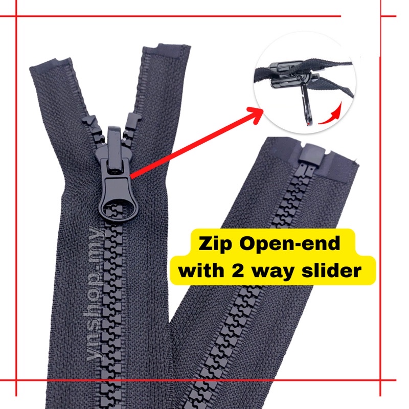 [32 34 36 40 50 60]Zip Jackete Open End Zipper / Zip Panjang / Zip Resin / Zip Jubah / Zip Jacket / 