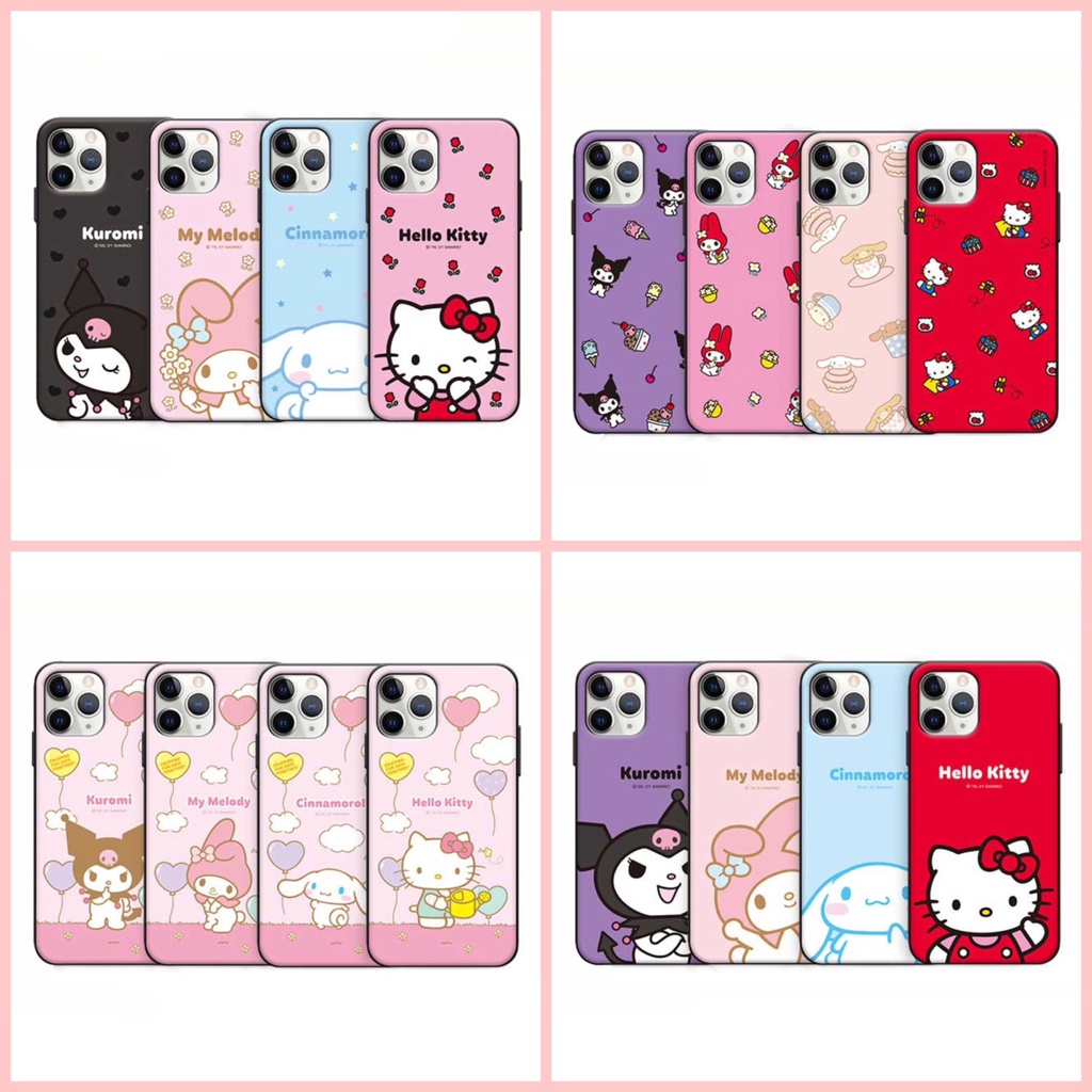 🇰🇷 【Compatible for iPhone 14 Series Added】 Hello Kitty Sanrio Magnetic Open Card Bumper Case 2 Galaxy Samsung Note 14pro 13 S22 s2b