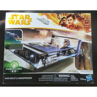 Star Wars Force Link 2.0 Han Solo Landspeeder and Figure3.75"