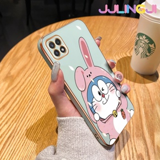 เคสโทรศัพท์มือถือ ป้องกันเลนส์กล้อง กันกระแทก ลายการ์ตูนโดราเอมอนน่ารัก หรูหรา สําหรับ Samsung Galaxy A22 5G A22 M22