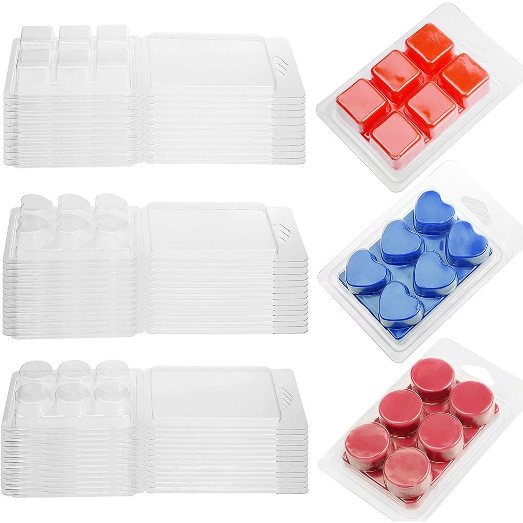 กล่องพลาสติก 6 หลุม ใส่wax melt กล่องแม่พิมพ์ขี้ผึ้งใส Candle Clamshell Wax Melt แม่พิมพ์แว๊กซ์ สำหรับเทเทียน