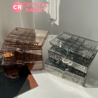 CRYSTAL RABBIT 2ชั้น กล่องใส่เครื่องประดับ กล่องใส่สร้อยคอ กล่องใส่ต่างหู