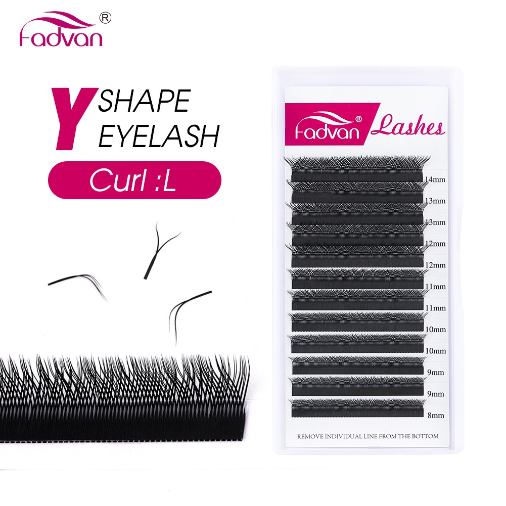 Fadvan Y Shape ขนตาปลอม ผ้าตาข่าย ขนมิงค์ปลอม แบบนิ่ม YY/VV สําหรับแต่งหน้า