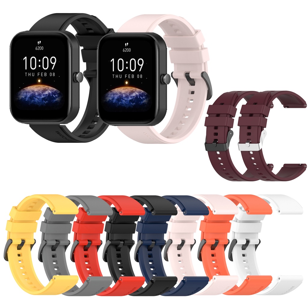 สายนาฬิกาข้อมือซิลิโคน 20 มม. 22 มม. แบบเปลี่ยน สําหรับ Huami Amazfit Bip Lite Bip S U pro Bip 3 pro Bip5 pro Bip6