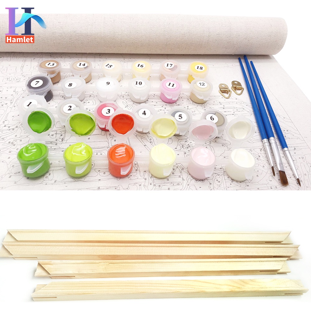 Hamlet【40*50 ซม.】ระบายสีตามตัวเลข ภาพวาดคริสต์มาส frameless วาดด้วยมือ DIY สีตามหมายเลข บ้าน ศิลปะ การตกแต่งผนัง ผู้ใหญ่ การบีบอัด การผ่อนคลาย ของขวัญที่ไม่ซ้ำ สีอะครีลิค - รูปที่ 6