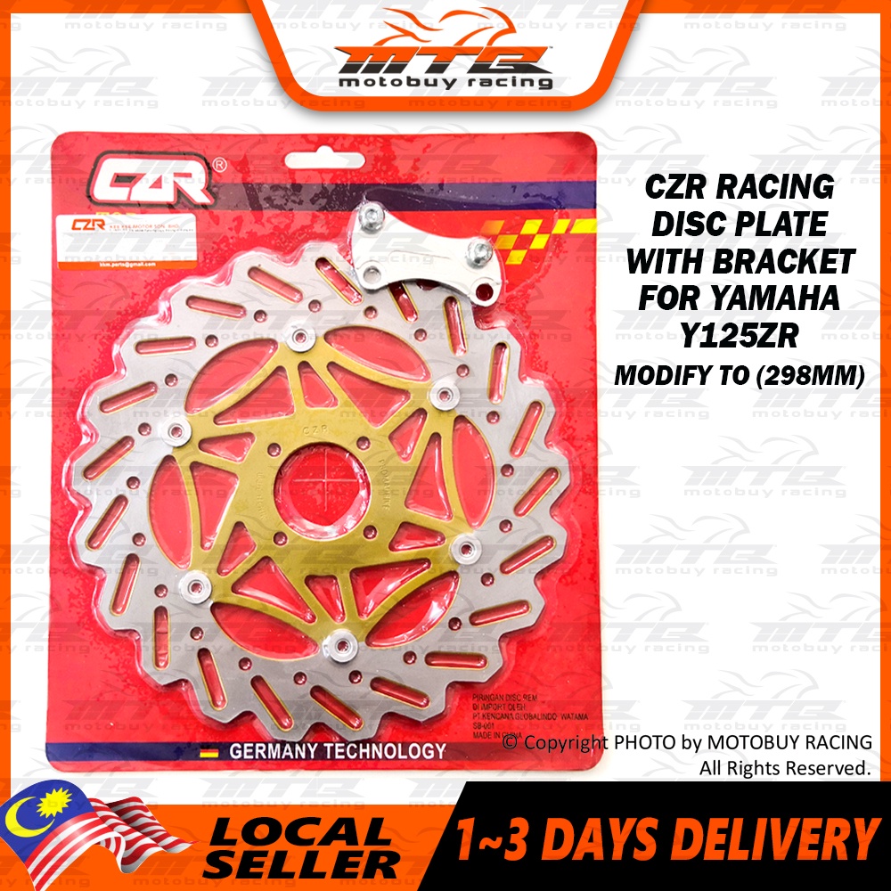 แผ่นเพลทรถแข่ง CZR พร้อมตัวยึดสําหรับ YAMAHA Y125ZR (MODIFY ถึง 298MM)