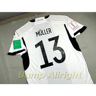 เสื้อเกรดนักเตะ 2022 !! : เสื้อฟุตบอล เยอรมัน เหย้า 2022 National German Home 2022 + 13 MULLER &amp; อาร์มบอลโลก !!