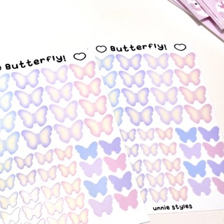 สติกเกอร์ Butterfly 🦋 ไดคัท (PP/ขาวมัน)