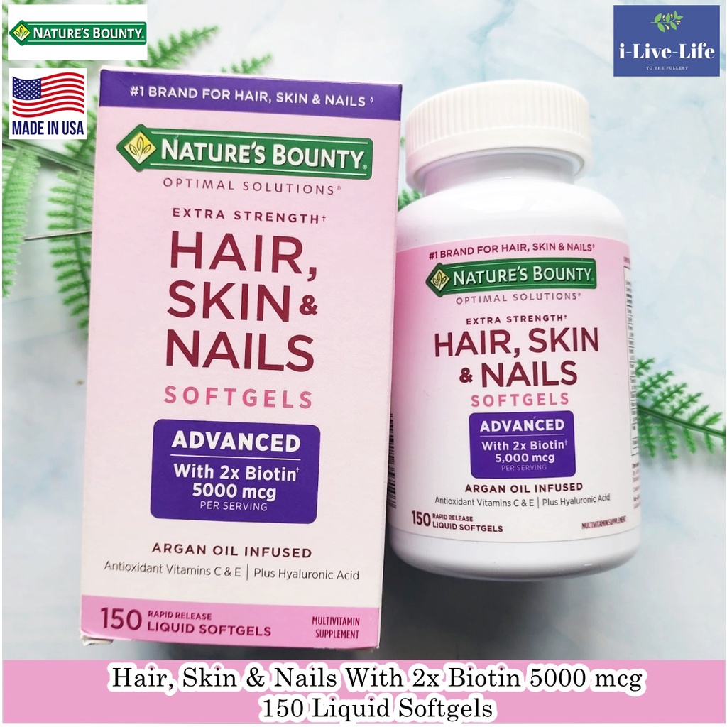 Nature's Bounty - Hair, Skin & Nails With 2x Biotin 5000 mcg 150 Liquid Softgel