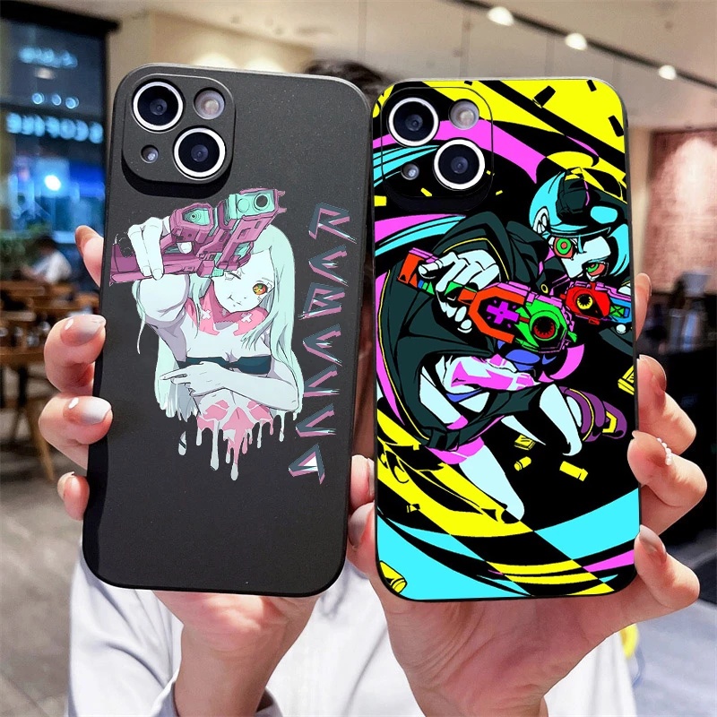 เคสโทรศัพท์มือถือ ซิลิโคนนิ่ม ลายการ์ตูนอนิเมะ Cyberpunk Edgerunners Lucy สีดํา สําหรับ IPhone 14 11 13 12 Pro Max XS XR X 7 Plus