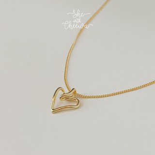 She with Cheewa | silver925 | cara necklace สร้อยคอเงินแท้ มินิมอล ห้อยจี้รูปหัวใจ