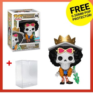 Funko Pop Animation: One Piece - Brook 358 ของเล่นฟิกเกอร์ พร้อมตัวป้องกันเจ้านาย