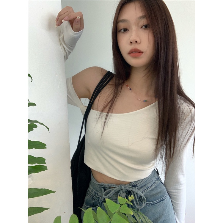 ส่งทันที Cici ❣🇹🇭🚚พร้อมส่ง❣(J281)Basic croptop เสื้อครอปปาดไหล่เฉียงเก๋ๆ ทรงสุดฮิตเบสิคแมตช์ง่าย - รูปที่ 6