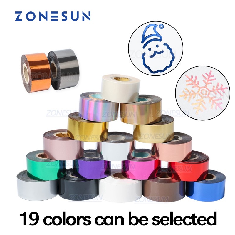 ZONESUN 3 ซม.ทองเงินฟอยล์ม้วนหนังกระดาษฟอยล์ร้อนปั๊มกระดาษความร้อน Transfer Anodized Gilded กระดาษ