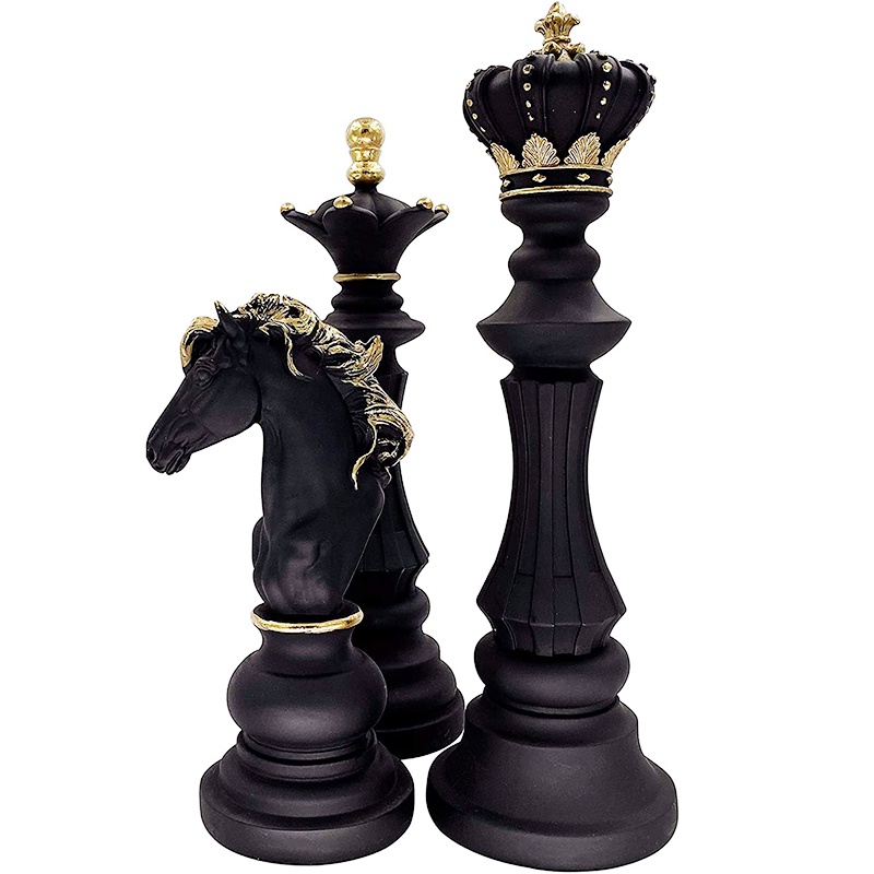 Resin Chess Pieces Board Games Accessories International Chess Figurines Retro Home Decor Simple Modern Chess Pieces Orn