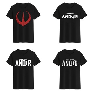 เสื้อยืดคอกลม พิมพ์ลายโลโก้ Star Wars Andor สีดํา สีขาว สําหรับผู้ชาย และผู้หญิง