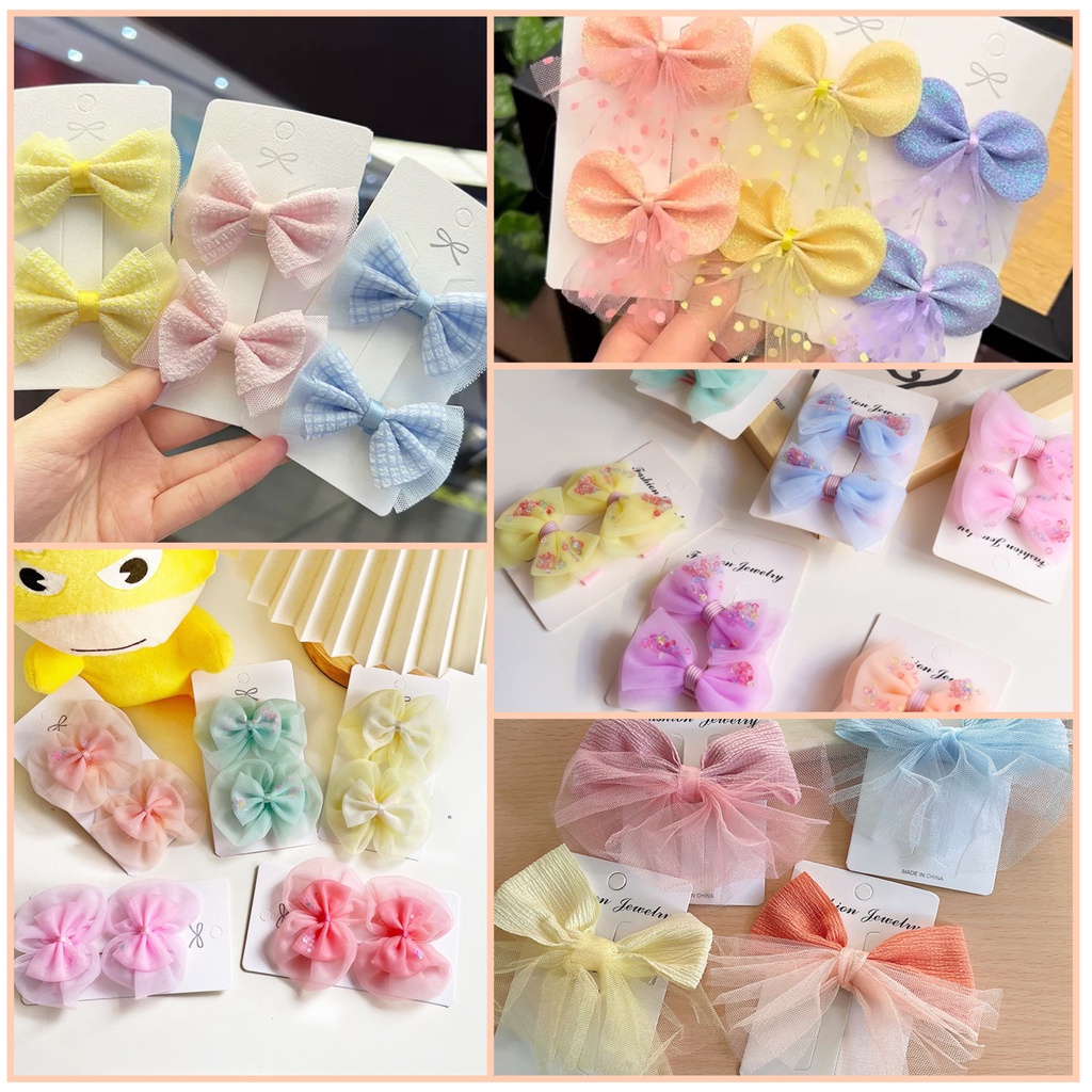 โบว์กิ๊บติดผมเด็ก 34แบบ โบว์ชีฟอง ออกงาน ใส่เที่ยว