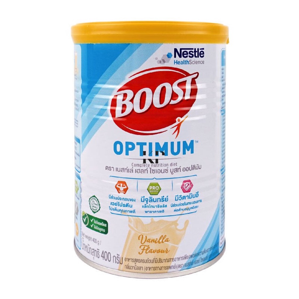 นิวเทรน บูสท์ ออปติมัม 400 กรัม Nestle Nutren Boost Optimum 400 g อาหารเสริมสำหรับผู้สูงอายุ (EXP: 08/2024)