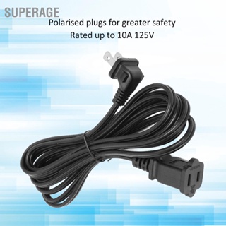 Superage Nema 1 15P ถึง 15R สายไฟปลั๊กโค้ง ตัวผู้ ตัวเมีย 9.8 ฟุต Us 125V