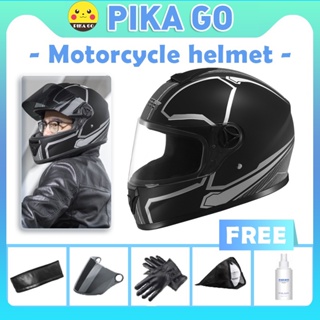 PikaGo หมวกกันน็อคเต็มใบ หมวกกันน็อคครึ่งใบ รถจักรยานยนต์ Helmet ปลอดภัย ทนต่อแรงกระแทก การระบายอากาศที่มีประสิทธิภาพ