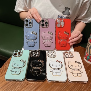 เคสโทรศัพท์มือถือ ลายการ์ตูนคิตตี้ พร้อมกระจกแต่งหน้า สําหรับ realme 8 5G realme 9 9pro 9pro+ realme 8 8pro realme 5 5i 6i 5pro