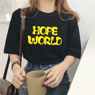 เสื้อยืดพิมพ์ลายผู้หญิงฤดูร้อนเสื้อแขนสั้น Hope World พิมพ์ Casual เสื้อยืด Tops Tees Harajuku สั้นแขน O-Neck แฟชั่นผู้ห